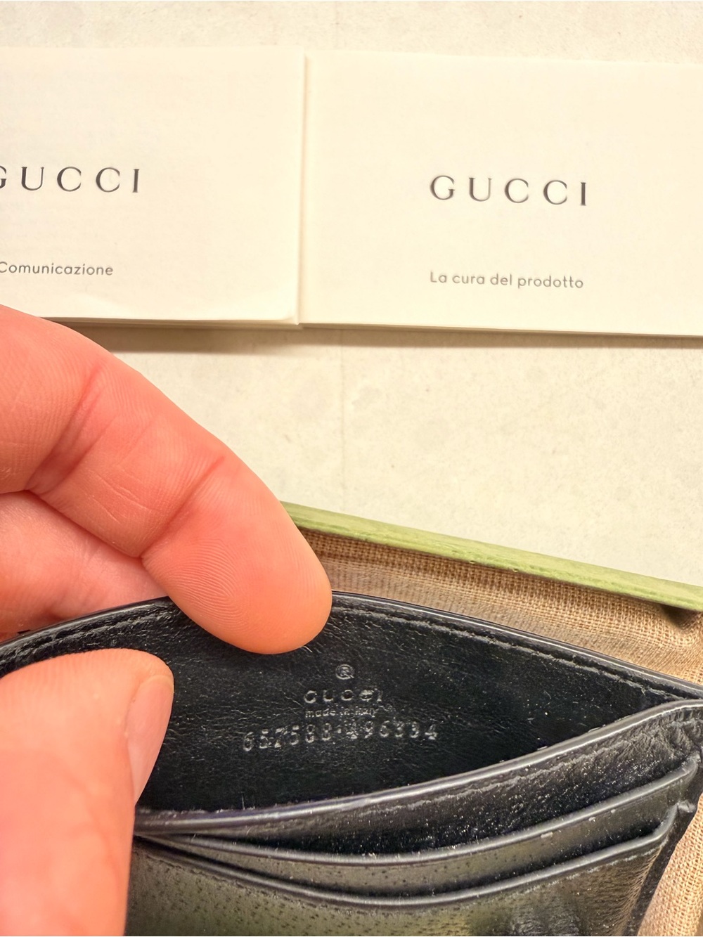 Gucci GG Marmont Double Black Leather Card Holder with Original Box & Dust Bag - Picture 5 of 7